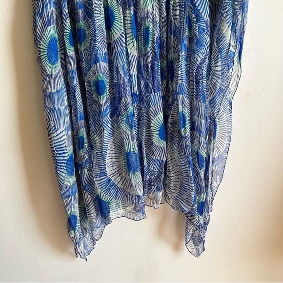 Antik Batik Blue Silk Printed Bohemian Relaxed Dress - Picture 10 of 10